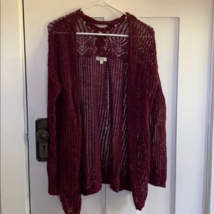 Red laced back cardigan